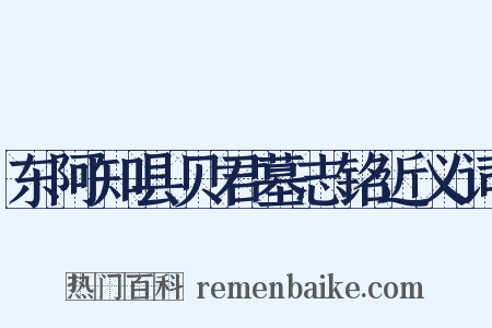 东阿知县贝君墓志铭近义词是什么意思的图片